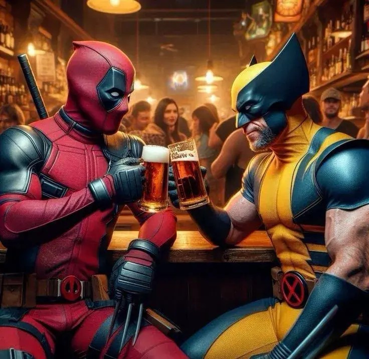 Deadpool và người Sói nhậu ly bia