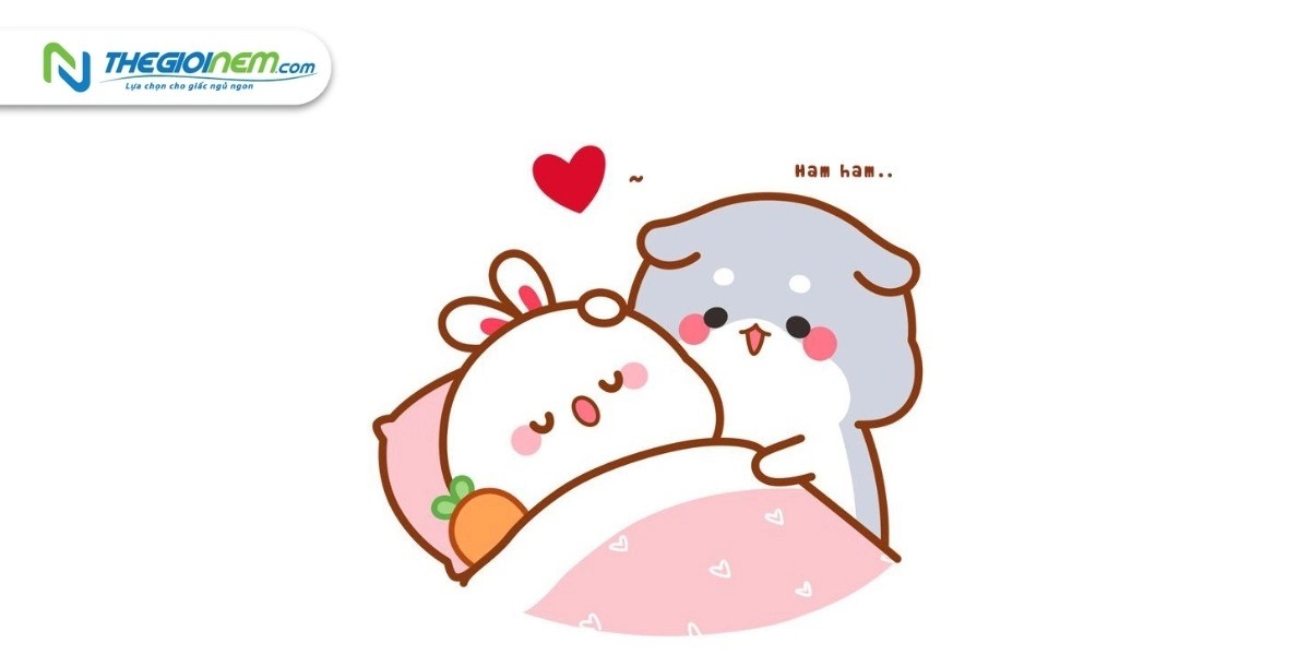 Một chú thỏ đang ngủ trong chiếc nôi nhỏ, trông thật yên bình